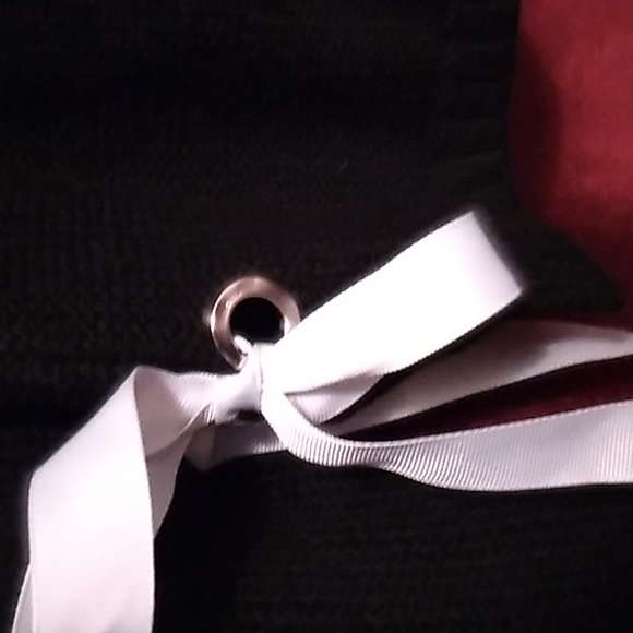 XL WOMANS sweater with decorative ribbon on bottom . - Picture 2 of 3